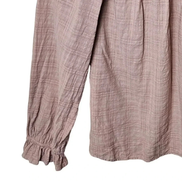 Universal Thread Pink Mauve Women's Ruffle Long Sleeve Blouse - Picture 3 of 9